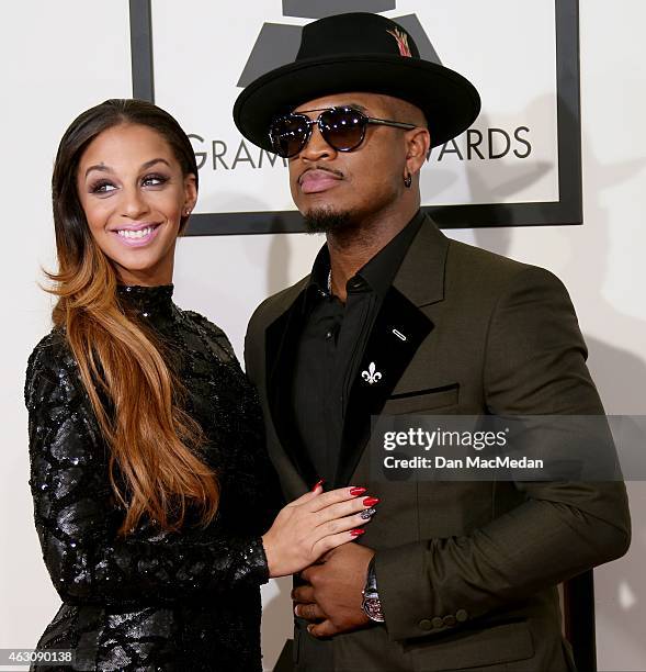 Crystal Renay and Ne-Yo attend The 57th Annual GRAMMY Awards at the STAPLES Center on February 8, 2015 in Los Angeles, California.