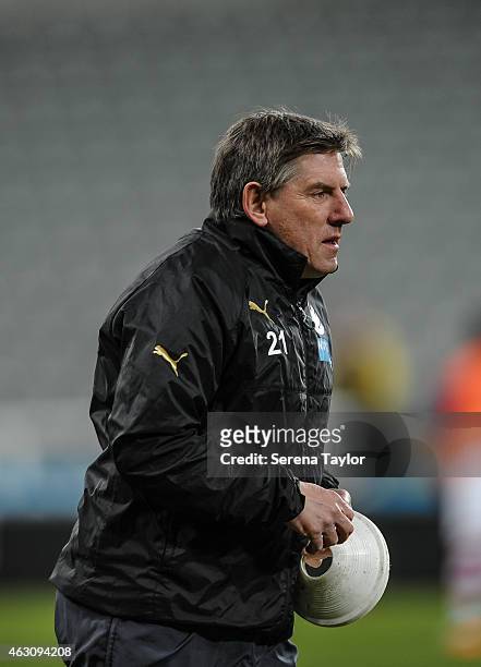 Football development manager Peter Beardsley of Newcastle stands on the pitch during the U21 Barclays Premier League match between Newcastle United...