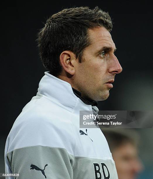 Professional development phase coach Ben Dawson of Newcastle during the U21 Barclays Premier League match between Newcastle United and Arsenal at St....