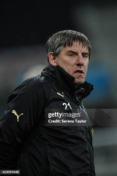 Football development manager Peter Beardsley of Newcastle during the U21 Barclays Premier League match between Newcastle United and Arsenal at St....