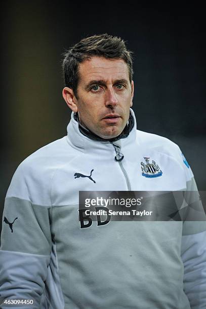 Professional development phase coach Ben Dawson of Newcastle during the U21 Barclays Premier League match between Newcastle United and Arsenal at St....