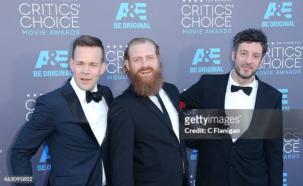 Actors Kristofer Hivju, Johannes Kuhnke and editor Jacob Secher Schulsinger attend The 20th Annual Critics' Choice Movie Awards at Hollywood...