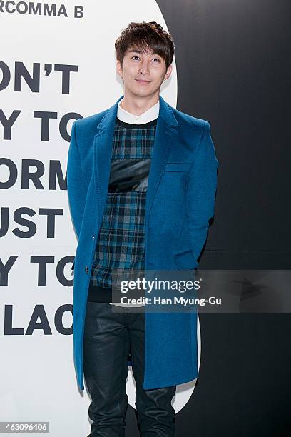 Kim Hyung-Jun of South Korean boy band SS501 attends the photocall for launching "Suecomma Bonnie" Supercomma B Line on February 5, 2015 in Seoul,...