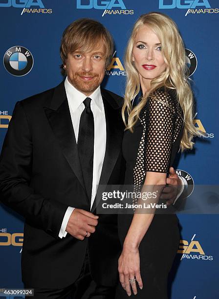 Director Morten Tyldum and Janne Tyldum attend the 67th annual Directors Guild of America Awards at the Hyatt Regency Century Plaza on February 7,...