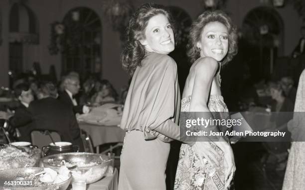 Actress, singer, and dancer Rita Moreno poses with actress Linda Lavin after winning Best Lead Actress for a Single Appearance in a Drama or Comedy...