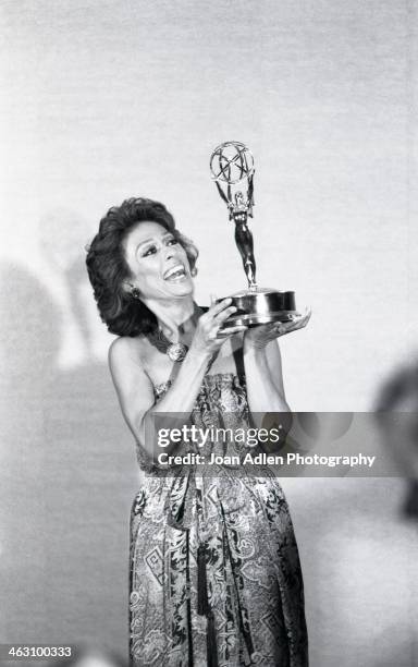 Actress, singer, and dancer Rita Moreno poses with her Emmy after winning Best Lead Actress for a Single Appearance in a Drama or Comedy Series: The...