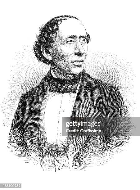 engraving writer hans christian andersen 1874 - hans christian andersen 幅插畫檔、美工圖案、卡通及圖標