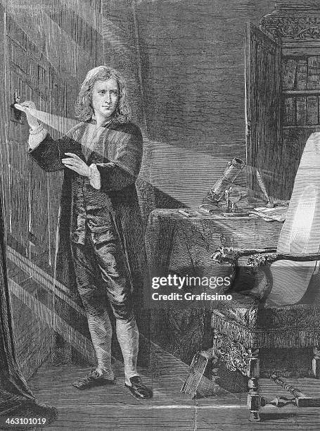 ilustrações, clipart, desenhos animados e ícones de entalhes de físico isaac newton em 1881 - sir isaac newton pictures