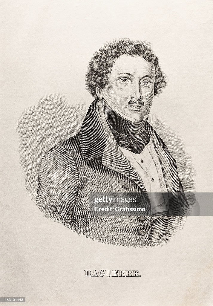 Engraving Louis Daguerre 1850