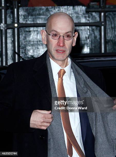 Adam Silver arrives for the "Late Show with David Letterman" at Ed Sullivan Theater on February 9, 2015 in New York City.