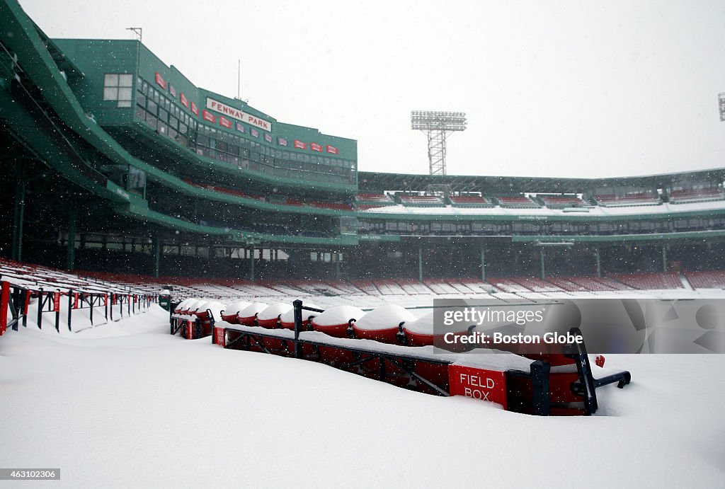 Fenway Park Buried By Heavy Snowfall