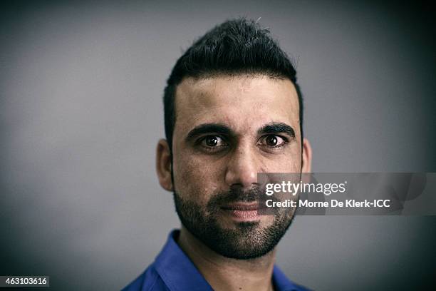 Dawlat Zadran of Afghanistan poses during the Afghanistan 2015 ICC Cricket World Cup Headshots Session at the Intercontinental on February 7, 2015 in...