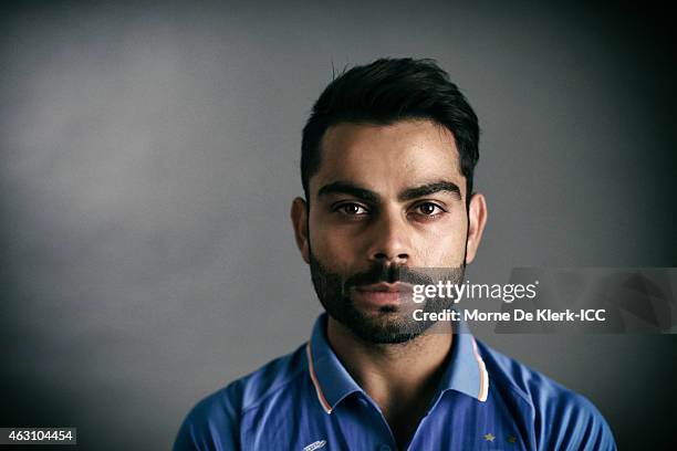 Virat Kohli of India poses during the India 2015 ICC Cricket World Cup Headshots Session at the Intercontinental on February 7, 2015 in Adelaide,...
