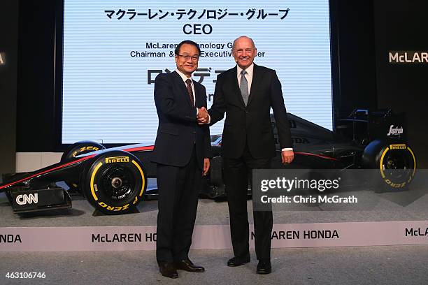 McLaren Technology Group Chairman and Chief Executive Officer Ron Dennis and Honda Motor Co.,Ltd. President, Chief Executive Officer and...