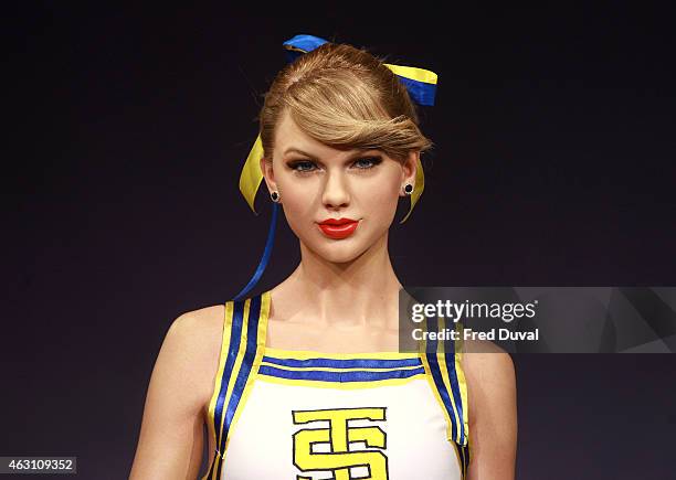 Taylor Swift new wax figure is unveiled at Madame Tussauds on February 10, 2015 in London, England.