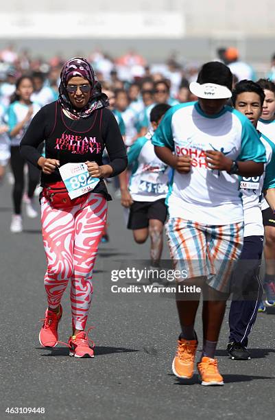 Competitors in action during the Dolphin Energy Doha Dash at Losail Circuit on February 10, 2015 in Doha, Qatar. Taking place on Qatar National...