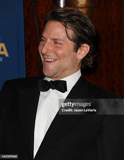 Actor Bradley Cooper poses in the press room at the 67th annual Directors Guild of America Awards at the Hyatt Regency Century Plaza on February 7,...