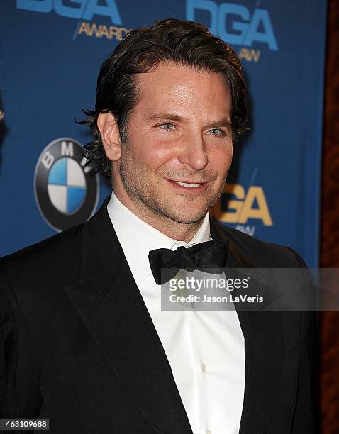Actor Bradley Cooper poses in the press room at the 67th annual Directors Guild of America Awards at the Hyatt Regency Century Plaza on February 7,...