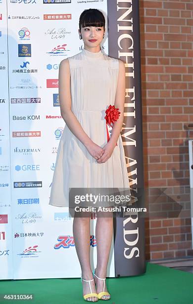 Nana Komatsu attends the Mainichi Film Awards at Muza Kawasaki on February 10, 2015 in Kawasaki, Japan.