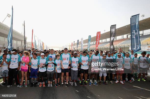 Competitors in action during the Dolphin Energy Doha Dash at Losail Circuit on February 10, 2015 in Doha, Qatar. Taking place on Qatar National...
