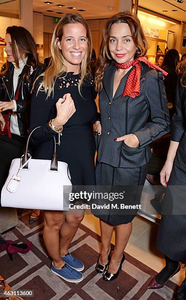 Carolina Bonfiglio and Jeanne Marine attend the Tod's Valentine's Breakfast hosted by Carolina Bonfiglio to benefit Walkabout Foundation at the Tod's...