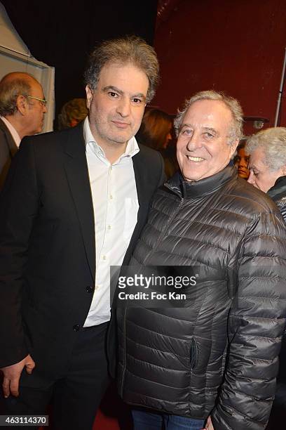 Raphael Mizrahi and Ted Lapidus attend 'La 3eme Nuit De La Deprime 2015 ' At Folies Bergeres on February 9, 2015 in Paris, France.