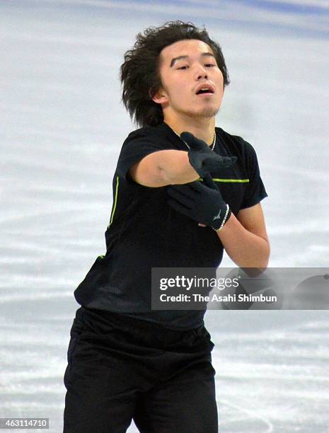 Takahito Mura of Japan in action during a practice session ahead of the ISU Figure Skating Four Continents Championships at Mokdong Ice Arena on...