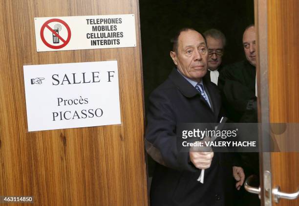 Claude Picasso, son of late Spanish artist Pablo Picasso, leaves the courtroom during the trial of Pierre Le Guennec , who is accused of receiving...