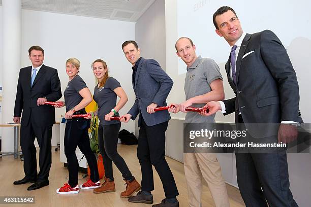 Norbert Winkeljohann, CEO PricewaterhouseCoopers Germany, Christina Obergfoell, Lisa Schmidla, Oliver Bierhoff, manager of the German national...