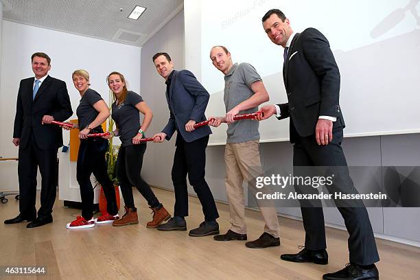 Norbert Winkeljohann, CEO PricewaterhouseCoopers Germany, Christina Obergfoell, Lisa Schmidla, Oliver Bierhoff, manager of the German national...