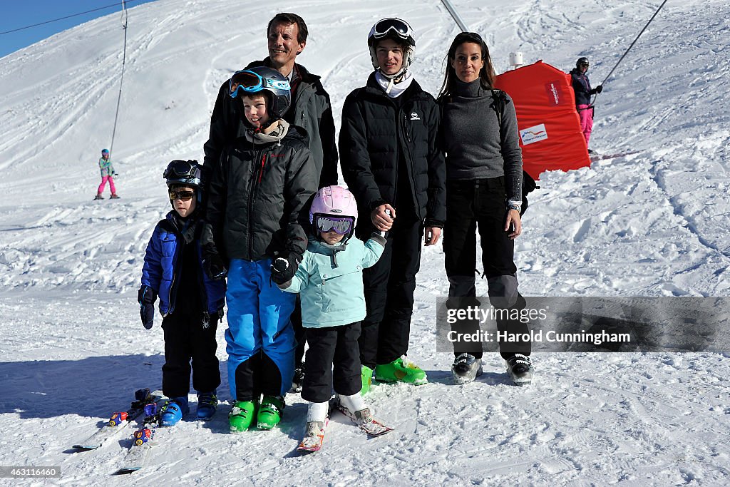 Prince Joachim and Princess Marie of Denmark Hold Annual Skiing Photocall In Col-de-Bretaye