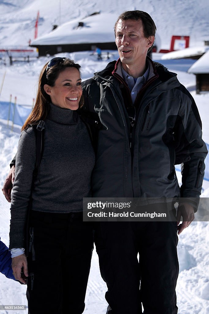 Prince Joachim and Princess Marie of Denmark Hold Annual Skiing Photocall In Col-de-Bretaye