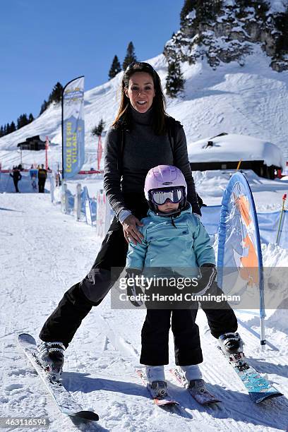 Princess Marie of Denmark and Princess Athena of Denmark attend the Danish Royal family annual skiing photocall whilst on holiday on February 10,...