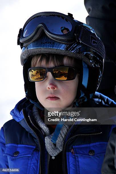 Prince Henrik of Denmark attends the Danish Royal family annual skiing photocall whilst on holiday on February 10, 2015 in Col-de-Bretaye near...