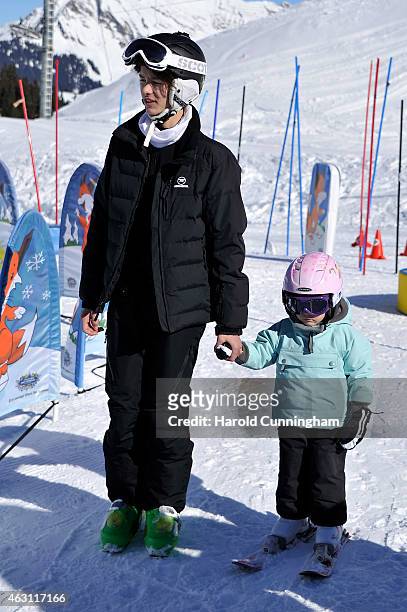 Prince Nikolai of Denmark and Princess Athena of Denmark attend the Danish Royal family annual skiing photocall whilst on holiday on February 10,...