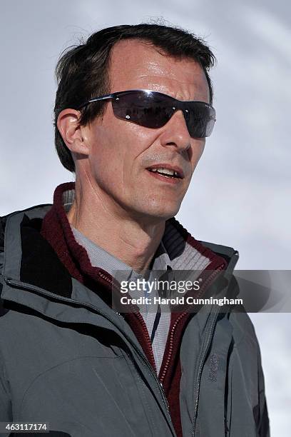 Prince Joachim of Denmark attends the Danish Royal family annual skiing photocall whilst on holiday on February 10, 2015 in Col-de-Bretaye near...