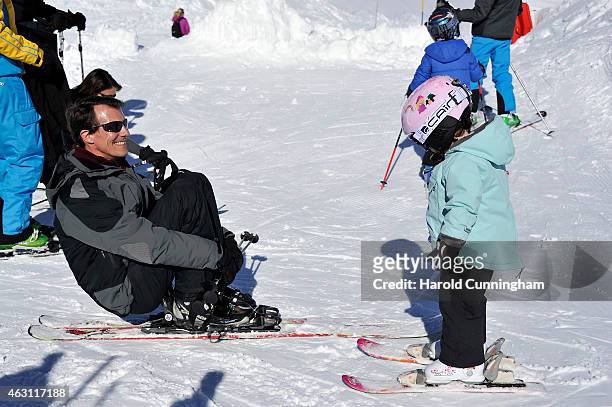Prince Joachim of Denmark and Princess Athena of Denmark attend the Danish Royal family annual skiing photocall whilst on holiday on February 10,...