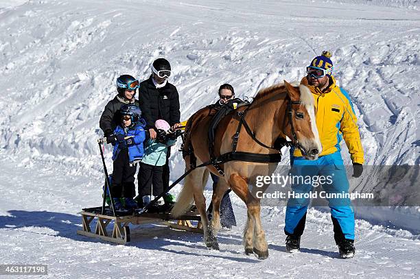 Prince Felix of Denmark, Prince Henrik of Denmark, Prince Nikolai of Denmark and Princess Athena of Denmark attend the Danish Royal family annual...