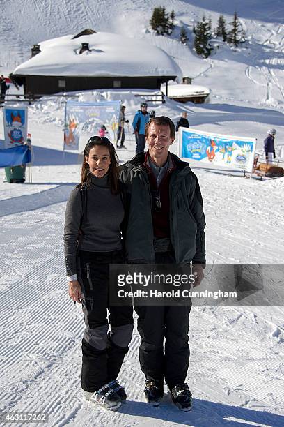 Princess Marie of Denmark and Prince Joachim of Denmark attend the Danish Royal family annual skiing photocall whilst on holiday on February 10, 2015...