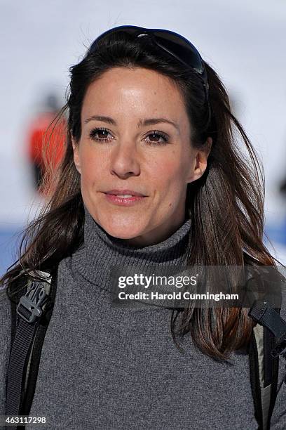 Princess Marie of Denmark attends the Danish Royal family annual skiing photocall whilst on holiday on February 10, 2015 in Col-de-Bretaye near...