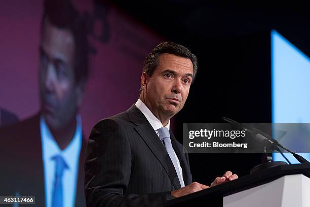 Antonio Horta-Osorio, chief executive officer of Lloyds Banking Group Plc, pauses during the British Chamber of Commerce's annual conference in...