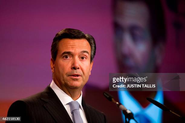 António Horta Osório, Group Chief Executive of Lloyds Banking Group, addresses delegates at the British Chambers of Commerce in central London on...
