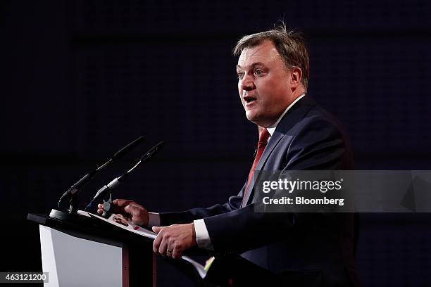 Ed Balls, finance spokesman for the opposition Labour Party, speaks during the British Chamber of Commerce's annual conference in London, U.K., on...