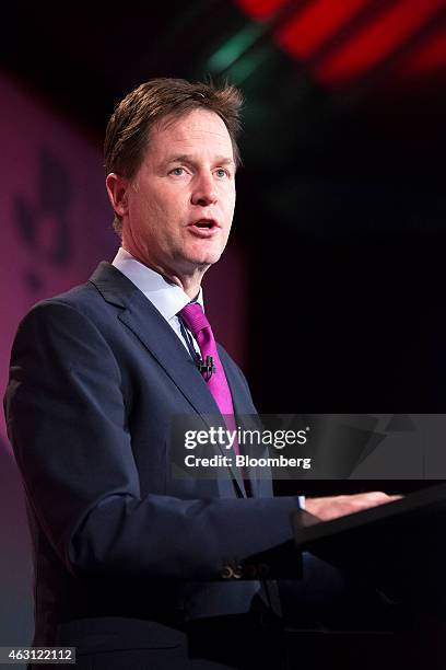 Nick Clegg, U.K. Deputy prime minister and leader of the Liberal Democrats, speaks during the British Chamber of Commerce's annual conference in...