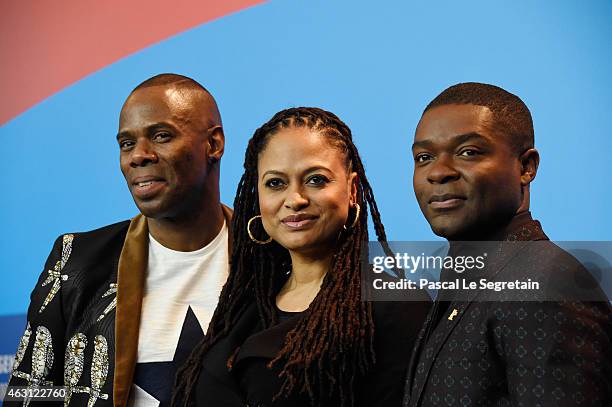 Actor Colman Domingo, director Ava DuVernay and actor David Oyelowo attend the 'Selma' press conference during the 65th Berlinale International Film...