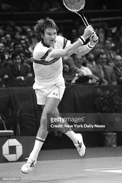 Volvo Masters, Conners playing John McEnroe Jimmy Connors follows through