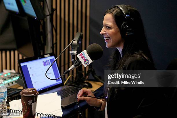 Host Nicole Ryan attends Hits 1's The Morning Mash Up Broadcast from the SiriusXM Studios on February 10, 2015 in Los Angeles, California.