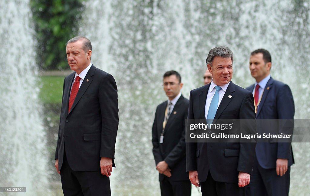 Recep Tayyip Erdogan Visits Juan Manuel Santos