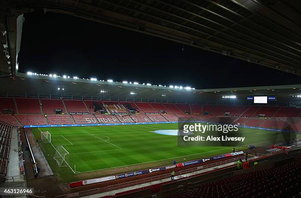 General view inside the stadium prior to the Barclays Premier League match between Sunderland and Queens Park Rangers at Stadium of Light on February...