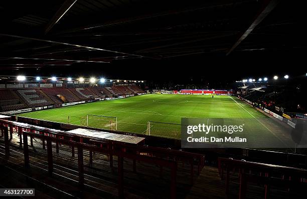 General view of the pitch prior to the Sky Bet League Two match between Exeter City and Cambridge United at St. James Park on February 10, 2015 in...